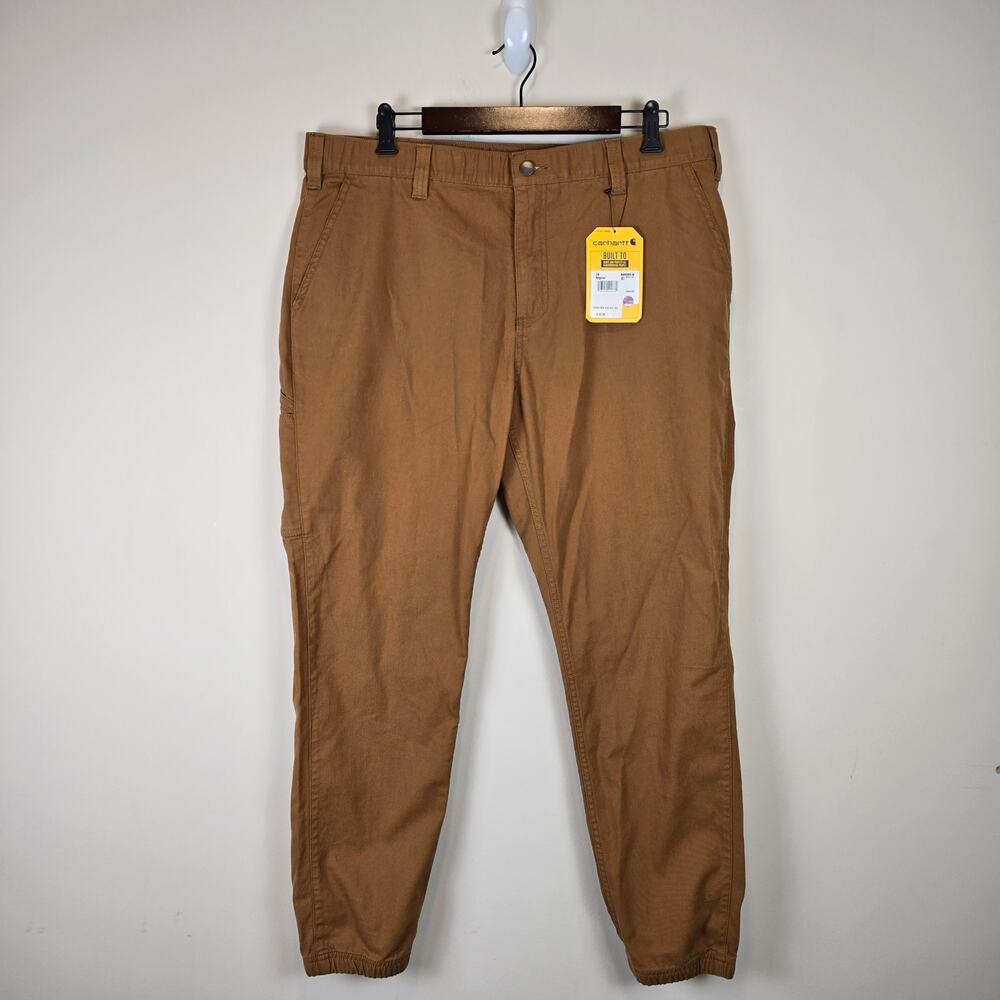 Carhartt Rugged Flex Canvas Jogger Pant Size 38 Regular Brown BN6889-M 106889